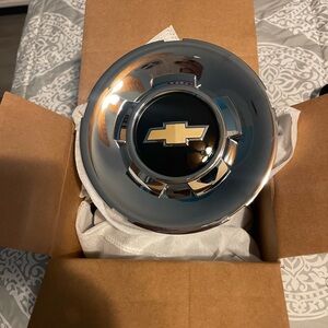 Silver and Black Hubcap